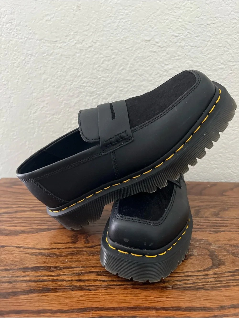 Dr. Martens Women’s Penton Bex Square Toe Hair On Lug Sole Loafers Size US 7